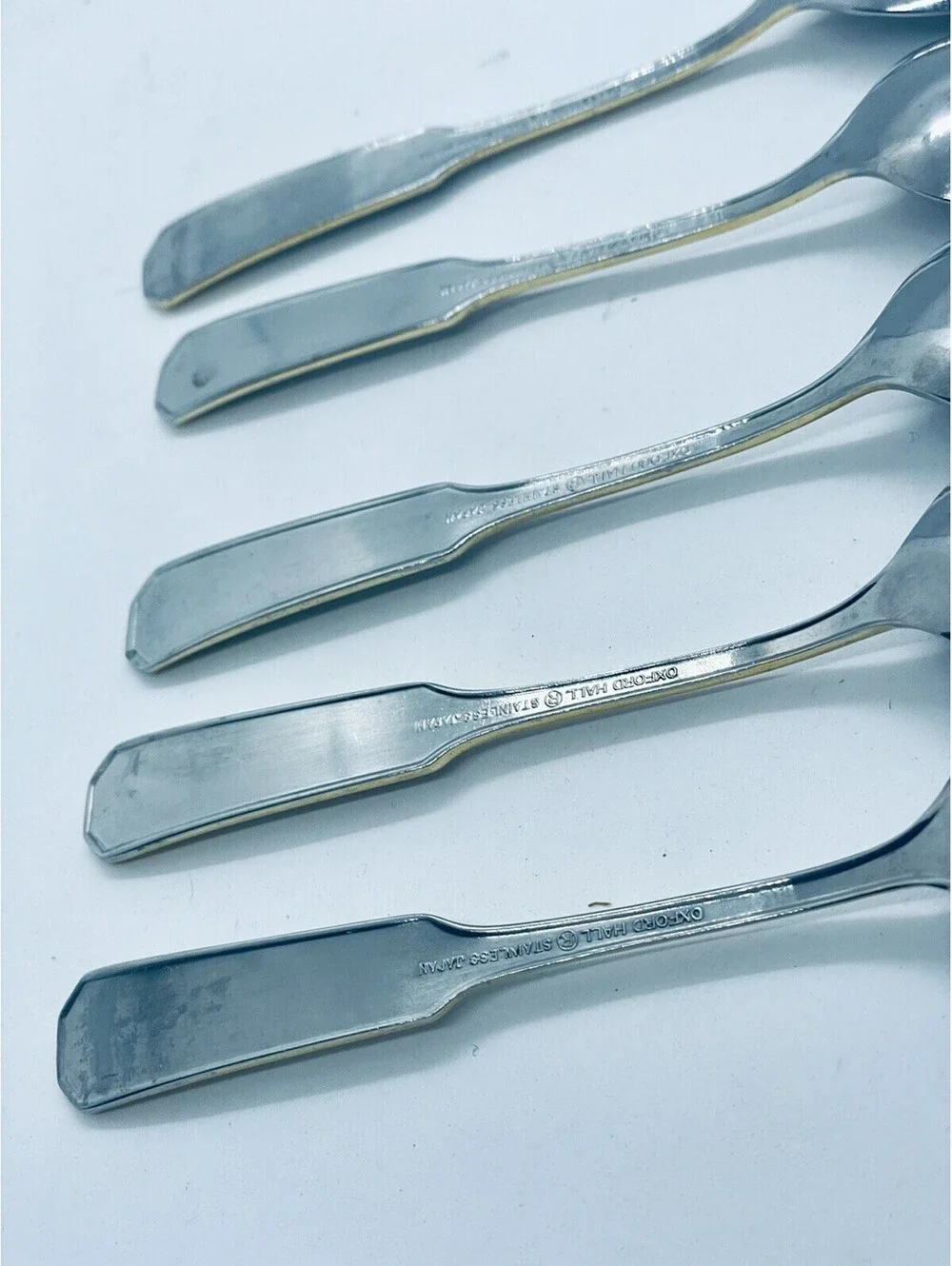 (5) Oxford Hall Stainless Japan Golden Coppelia Teaspoon Lot ~ 6.25”